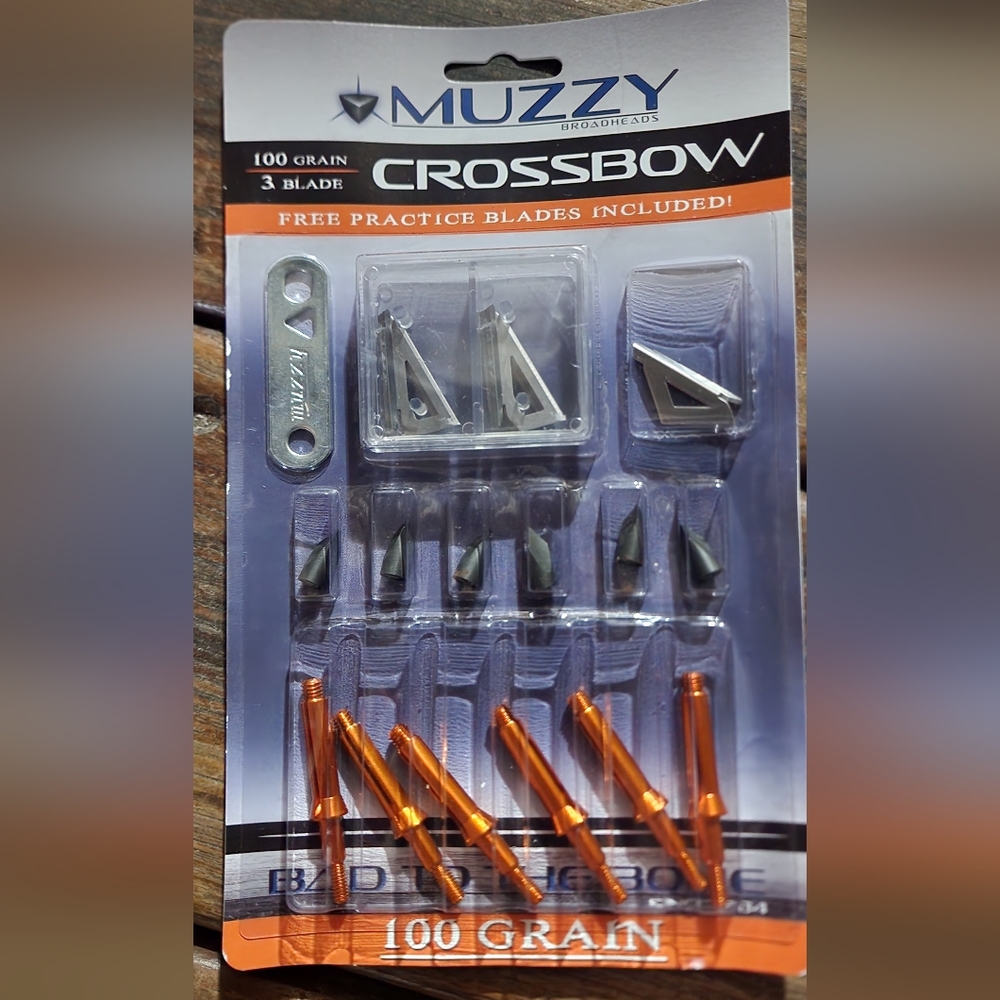 Muzzy crossbow broadheads.  100 grain.